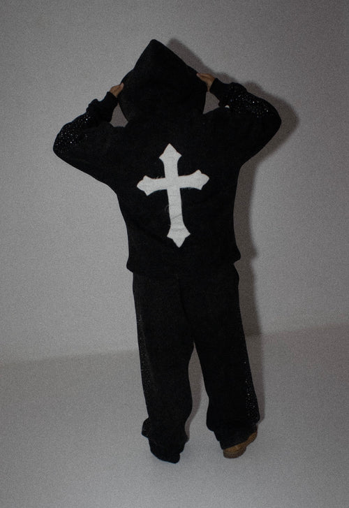 BLACK JACKET WITH RHINESTONES